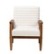 Baxton Studio Stratton Mid-Century Modern Cream Boucle Fabric and Walnut Brown Finished Wood Armchair 228-12960-ZORO - alternate 5
